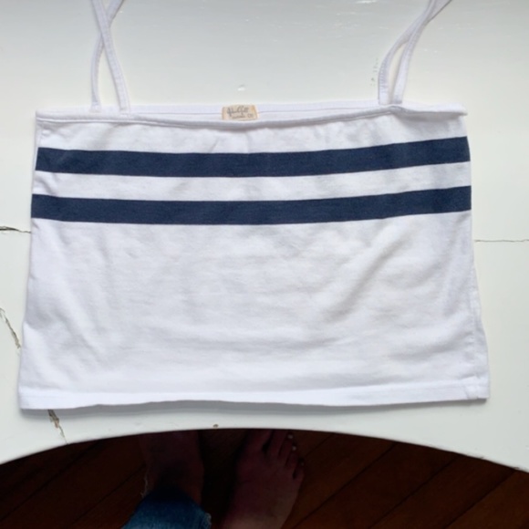 Brandy melville john galt white and blue tank top - Picture 2 of 3